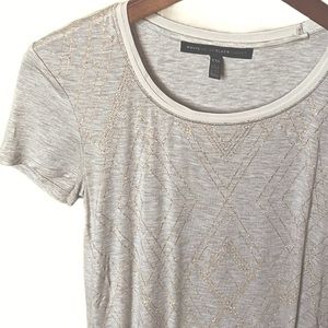 WHBM Knit Top, Heather Cream, Size XXS